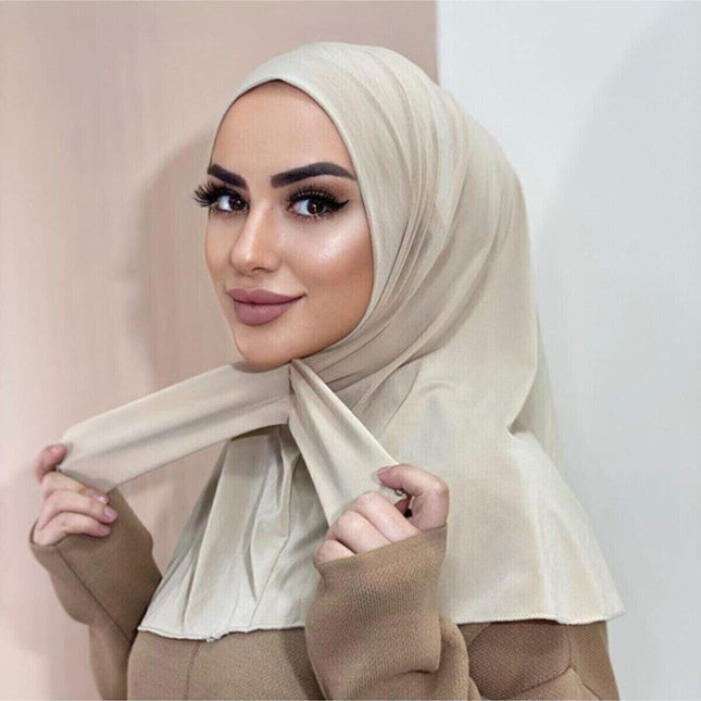 Nouveau Hijab Instantané en Jersey avec Sous-Hijab pour Femmes Musulmanes - BONSOOQ