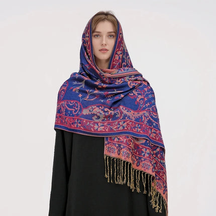 Hijab Pashmina Long Femme Musulmane – Cachemire Bohème Élégant - BONSOOQ