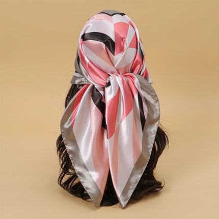 Hijab Satin Carré Femme Musulmane – Élégant Imprimé - BONSOOQ