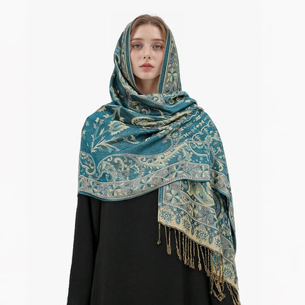 Hijab Pashmina Long Femme Musulmane – Cachemire Bohème Élégant - BONSOOQ