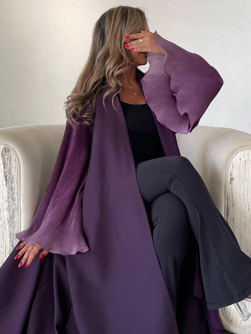 Abaya Musulmane Manches Évasées – Élégante Ouverte Aïd Quotidien" - BONSOOQ