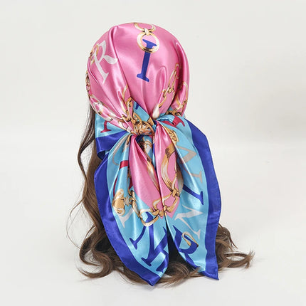 Hijab Satin Carré Femme Musulmane – Élégant Imprimé - BONSOOQ