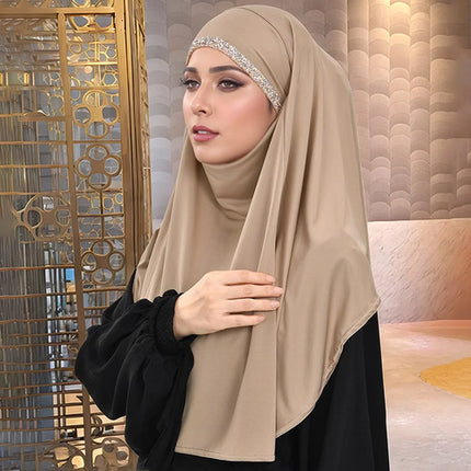 Hijab Instantané à Sangles Femme Musulmane – Jersey Modal Élégant Uni - BONSOOQ