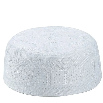 Bonnet de prière Homme Musulman - Kufi Coton Brodé Style Saoudien - BONSOOQ