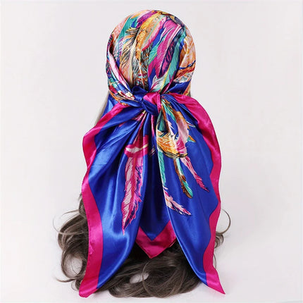 Hijab Satin Carré Femme Musulmane – Élégant Imprimé - BONSOOQ