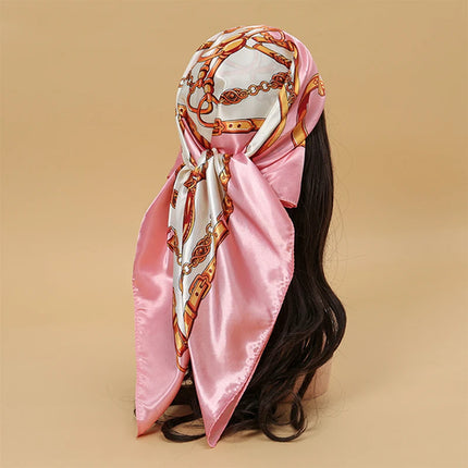 Hijab Satin Carré Femme Musulmane – Élégant Imprimé - BONSOOQ