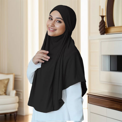 Hijab Instantané à Sangles Femme Musulmane – Jersey Modal Élégant Uni - BONSOOQ