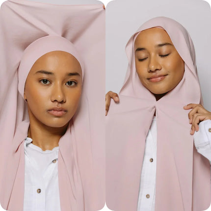 Hijab Instantané Aimanté en Chiffon Femme Musulmane – Élégant Uni - BONSOOQ
