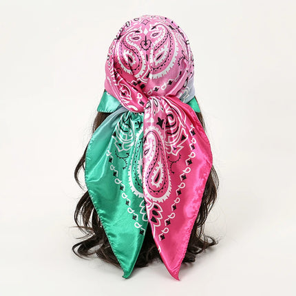 Hijab Satin Carré Femme Musulmane – Élégant Imprimé - BONSOOQ
