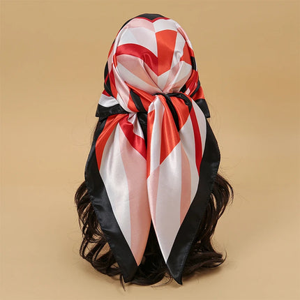 Hijab Satin Carré Femme Musulmane – Élégant Imprimé - BONSOOQ