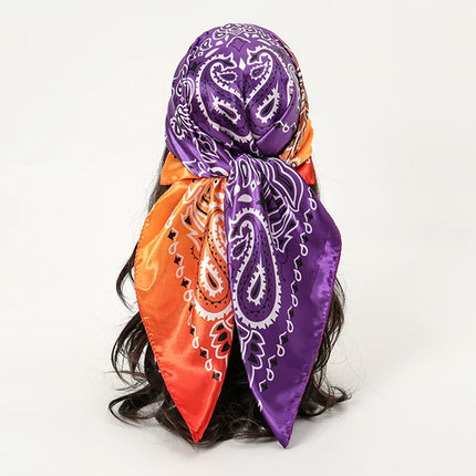 Hijab Satin Carré Femme Musulmane – Élégant Imprimé - BONSOOQ
