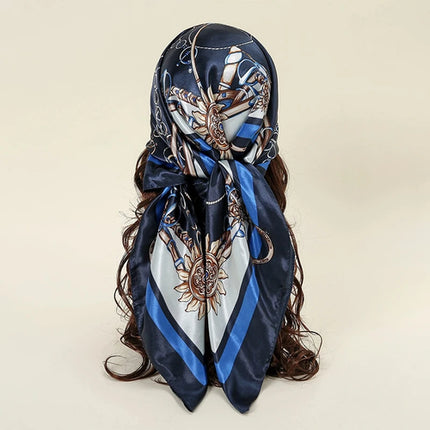 Hijab Satin Carré Femme Musulmane – Élégant Imprimé - BONSOOQ