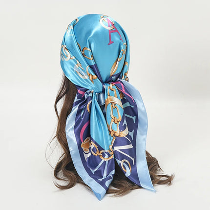 Hijab Satin Carré Femme Musulmane – Élégant Imprimé - BONSOOQ