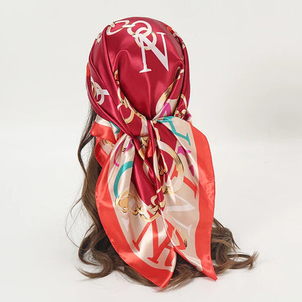 Hijab Satin Carré Femme Musulmane – Élégant Imprimé - BONSOOQ