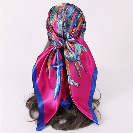 Hijab Satin Carré Femme Musulmane – Élégant Imprimé - BONSOOQ