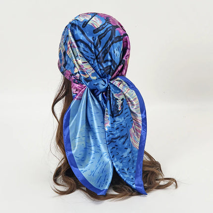 Hijab Satin Carré Femme Musulmane – Élégant Imprimé - BONSOOQ