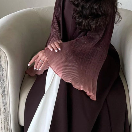 Abaya Musulmane Manches Évasées – Élégante Ouverte Aïd Quotidien" - BONSOOQ