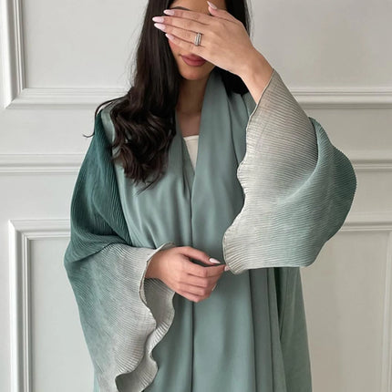 Abaya Musulmane Manches Évasées – Élégante Ouverte Aïd Quotidien" - BONSOOQ