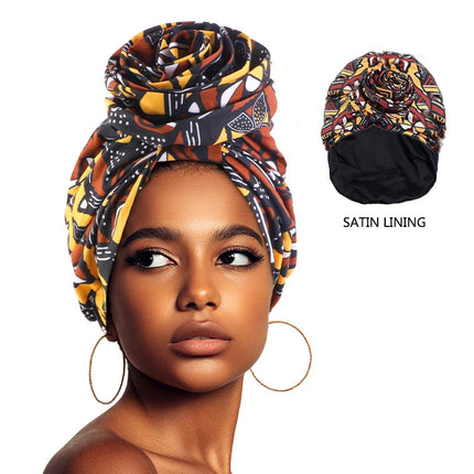 Turban Satiné Femme Musulmane – Imprimé Floral Aïd Élégant - BONSOOQ