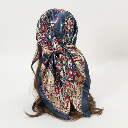 Hijab Satin Carré Femme Musulmane – Élégant Imprimé - BONSOOQ