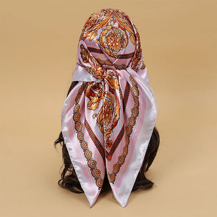 Hijab Satin Carré Femme Musulmane – Élégant Imprimé - BONSOOQ