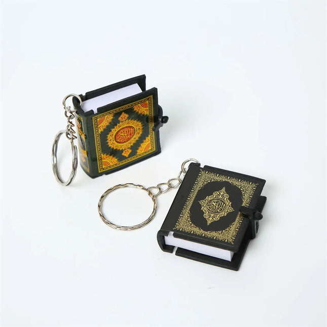 Porte-clés Musulman Mini Coran Résine – Accessoire Spirituel Papier Réel - BONSOOQ