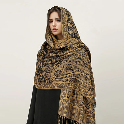 Hijab Pashmina Long Femme Musulmane – Cachemire Bohème Élégant - BONSOOQ
