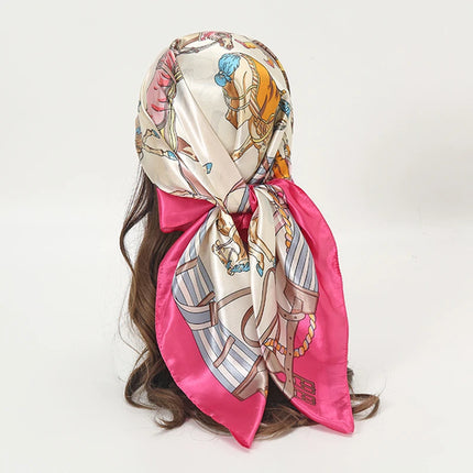 Hijab Satin Carré Femme Musulmane – Élégant Imprimé - BONSOOQ