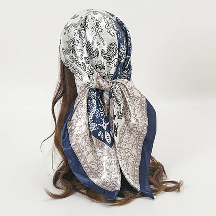Hijab Satin Carré Femme Musulmane – Élégant Imprimé - BONSOOQ
