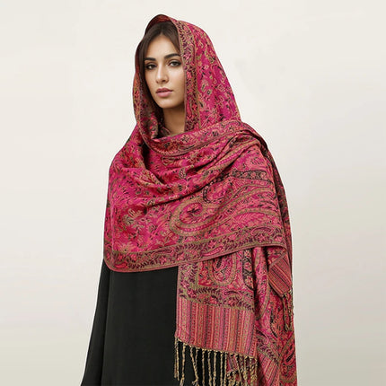Hijab Pashmina Long Femme Musulmane – Cachemire Bohème Élégant - BONSOOQ