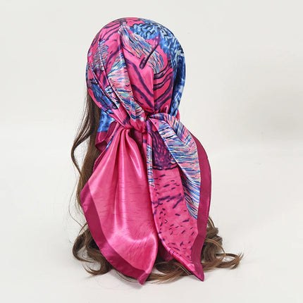 Hijab Satin Carré Femme Musulmane – Élégant Imprimé - BONSOOQ
