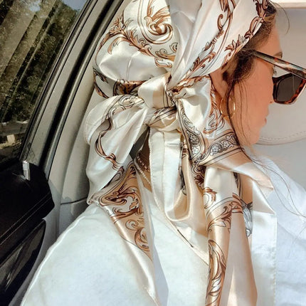 Hijab Satin Carré Femme Musulmane – Élégant Imprimé - BONSOOQ