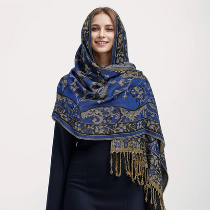 Hijab Pashmina Long Femme Musulmane – Cachemire Bohème Élégant - BONSOOQ